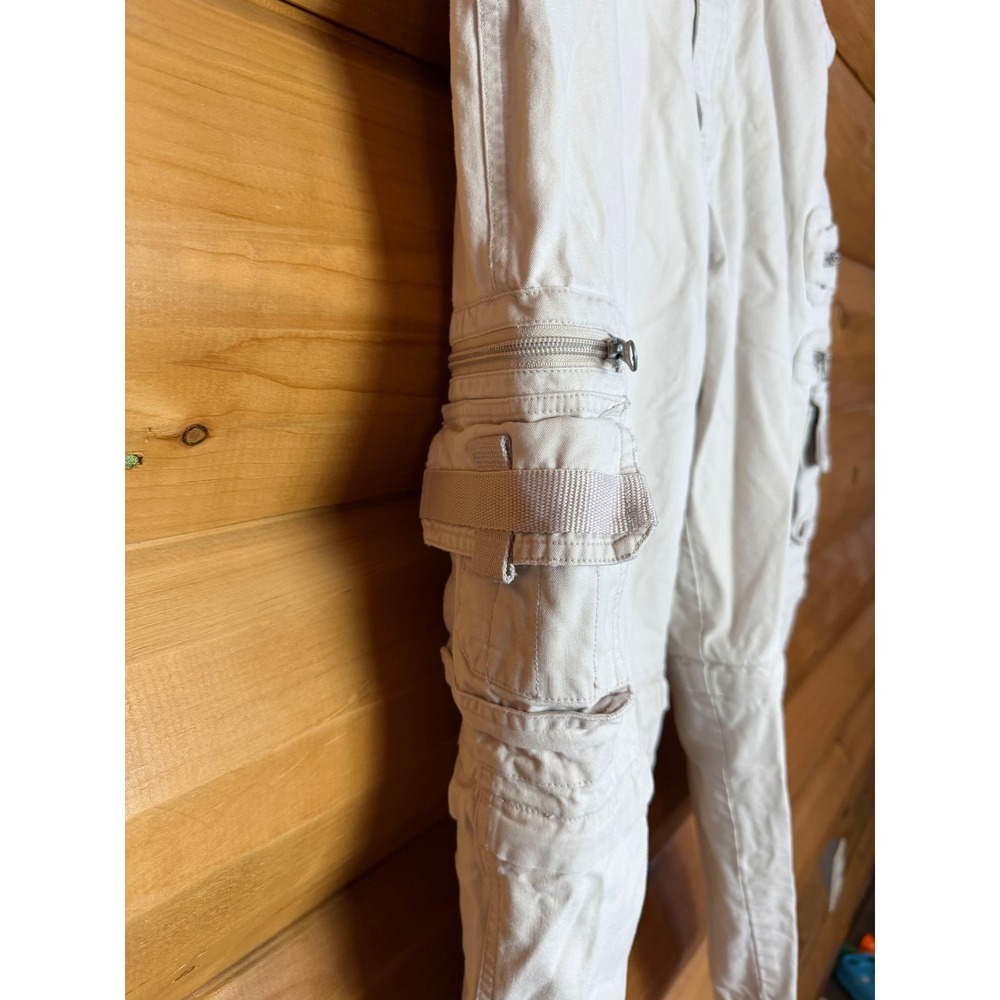 Vtg Industrial Rags Hardwear Cargo Zip Off Pants Men's Sz 29 Off White 90s - Picture 5 of 7